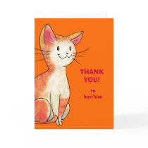 Orange Cat Greeting Card(customizable)