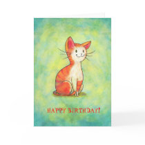 Orange Cat Greeting Card(customizable)
