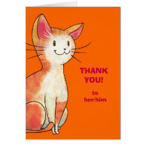 Orange Cat Greeting Card(customizable) cards