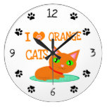 Orange Cat Lover Wall Clock