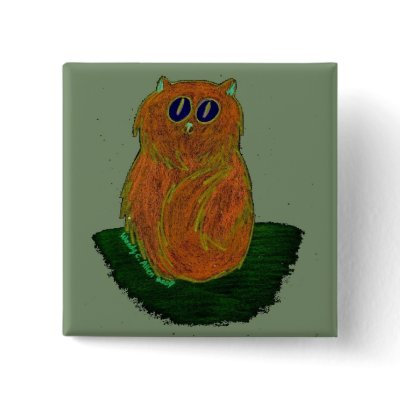 Orange Cat on Sage Buttons by pidgiefund