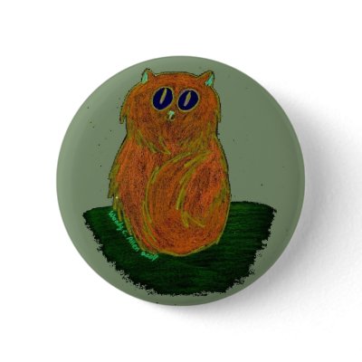 Orange Cat on Sage Pinback Buttons by pidgiefund