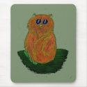 Orange Cat on Sage mousepads by pidgiefund Orange Cat on Sage mousepads