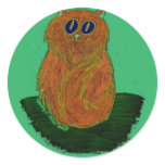Orange Cat on Sage stickers