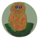 Orange Cat on Sage stickers by pidgiefund Orange Cat on Sage stickers