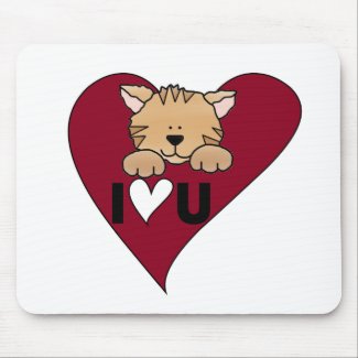 Orange Cat Valentine Tshirts and Gifts mousepad