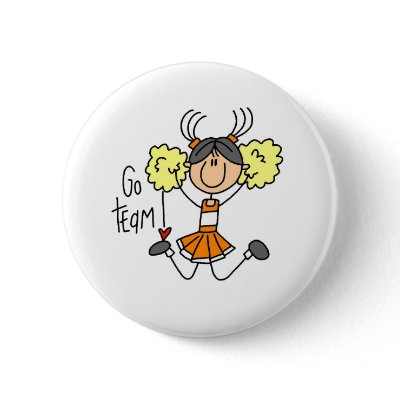 Orange Cheerleader Button