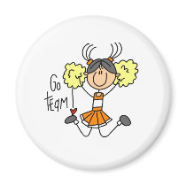 Orange Cheerleader magnets by stick_figures Orange Cheerleader magnets