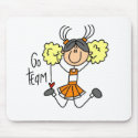 Orange Cheerleader mousepads by stick_figures Orange Cheerleader mousepads