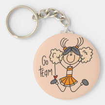 Orange Cheerleader Tshirts and Gifts Key Chain