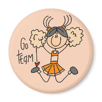 Orange Cheerleader Tshirts and Gifts magnets by stick_figures Orange Cheerleader Tshirts and Gifts magnets