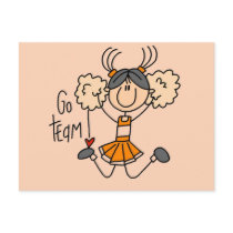 Orange Cheerleader Tshirts and Gifts postcards