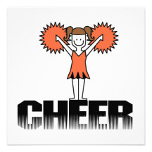 Orange Cheerleading T-shirts and Gifts Invites
