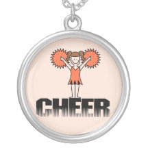 Orange Cheerleading T-shirts and Gifts Custom Necklace