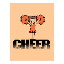 Orange Cheerleading T-shirts and Gifts Post Cards