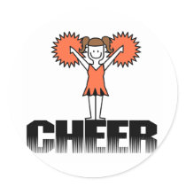 Orange Cheerleading T-shirts and Gifts stickers