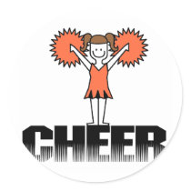 Orange Cheerleading T-shirts and Gifts stickers