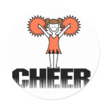 Orange Cheerleading T-shirts and Gifts stickers