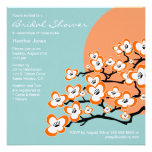 Orange Cherry Blossom Bridal Shower Invitation