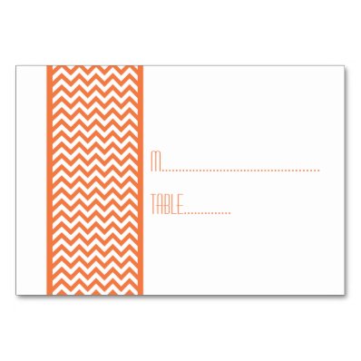 Orange Chevron Border Escort Card
