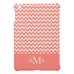 Orange Chevron Stripe 3  Monogram iPad Mini Covers