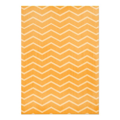 Orange Chevron Stripes Wedding Invitations