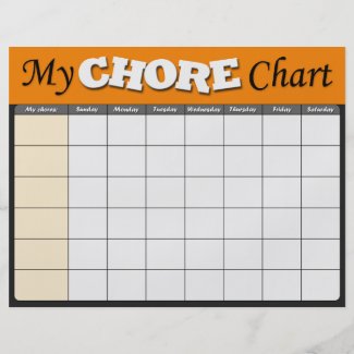 Orange Children's Chore Charts Flyer