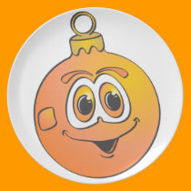 Orange Christmas Ornament Cartoon.png plates