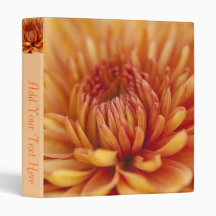 Orange Chrysanthemum 3 Ring Binders