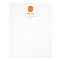 Orange Circle Monogram Top Letterhead