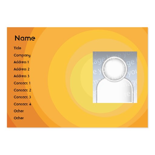 Orange Circle Shades - Chubby Business Card Template (front side)