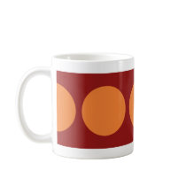 Orange Circles on Red mugs