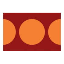 Orange Circles on Red posters