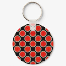 orange circles pattern keychains