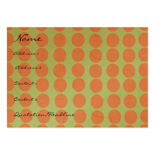 Orange Circles with Linen Effect Business Cards (front side)