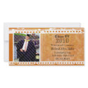 Orange Citrus Grunge Graduation Photo Card photocard
