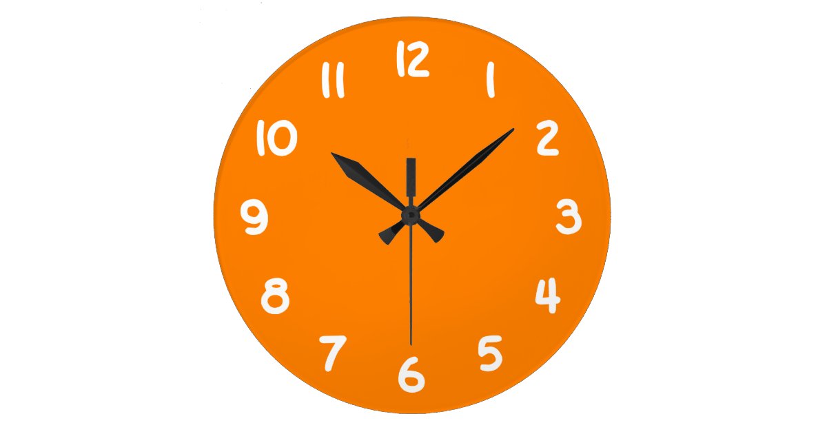 Orange Clock Zazzle