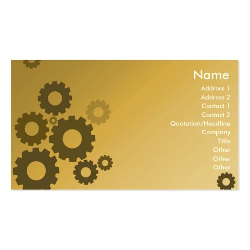 Orange Cogs - Business Business Card (front side)