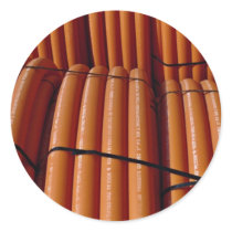 Orange coiled plastic tubing Photo Round Sticker
