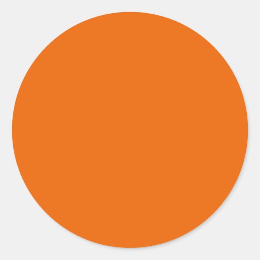 Orange Color Circle Classic Round Sticker : Zazzle
