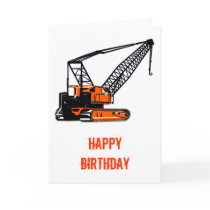 Orange Construction Crane Cards