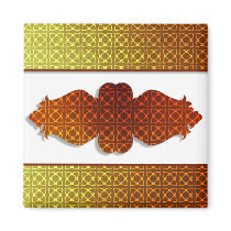 Orange Contemporary Celtic Pattern magnets