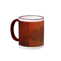 Orange Contemporary Celtic Pattern mugs