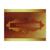 Orange Contemporary Celtic Pattern postcards