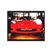 Orange Corvette canvas prints