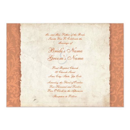 Orange Country Wedding Invitation Zazzle