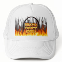 Orange county hottie fire and flames Red marble hats by ultraflames Orange county hottie fire and flames Red marble hats