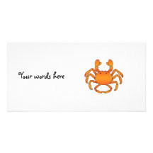 Orange crab customized photo card