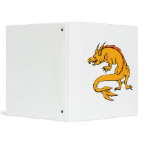 Orange Crawling Dragon 3 Ring Binder