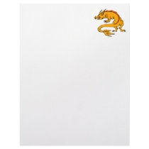 Orange Crawling Dragon Letterhead Template